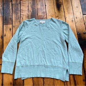 Bianco & Blu Womens Medium Cashmere Silk Blend Sweater Relaxed Fit Crewneck Blue